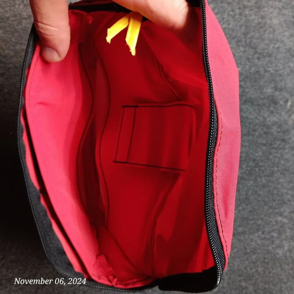 Red & Yellow Fanny Pack‎ With Pockets and Divider